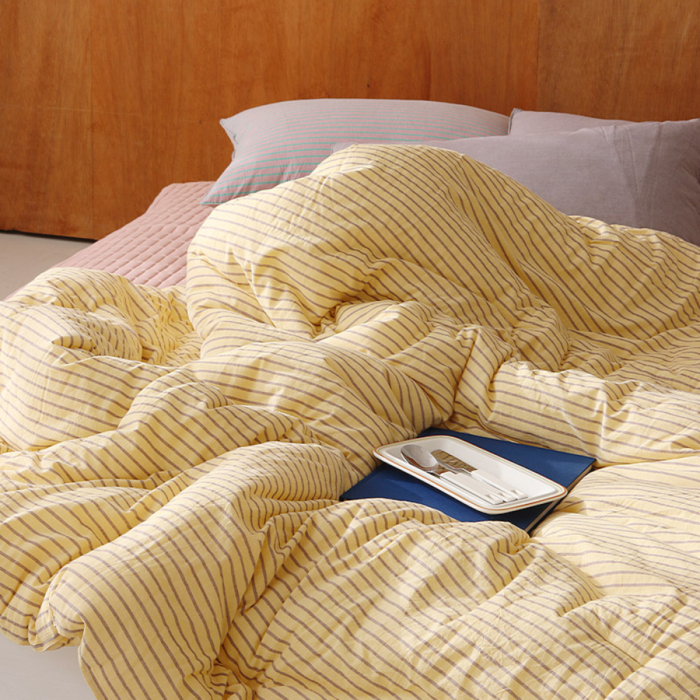 핀스트라이프 순면 선염 차렵이불 침구set
