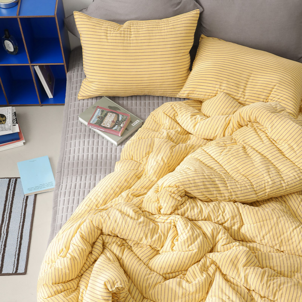 핀스트라이프 순면 선염 차렵이불 침구set