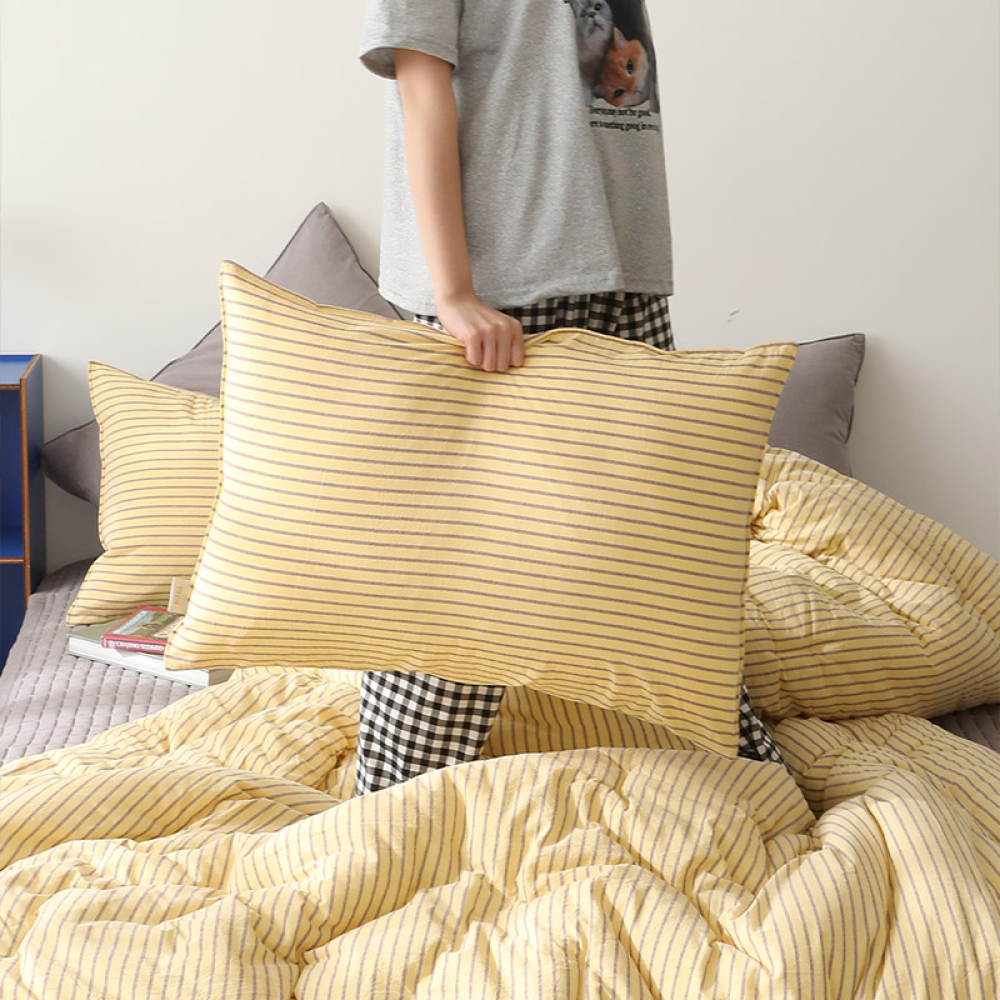 핀스트라이프 순면 선염 차렵이불 침구set