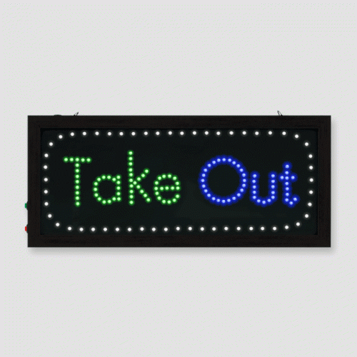 테이크아웃 사인보드 TAKE OUT LED 간판 표시판