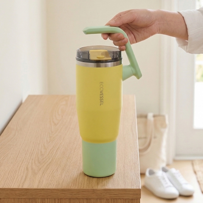에코베슬 피벗 1200ml 대용량 스윙핸들 보온보냉 텀블러