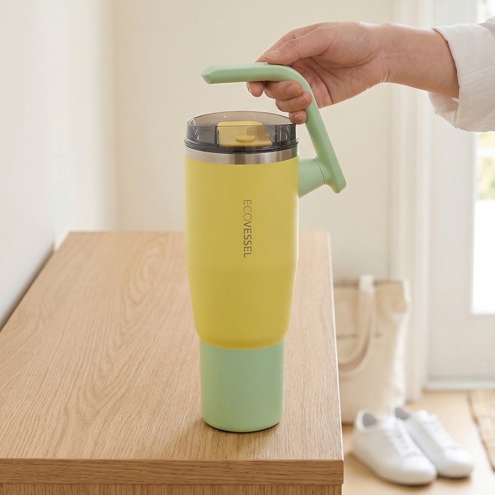 에코베슬 피벗 1200ml 대용량 스윙핸들 보온보냉 텀블러