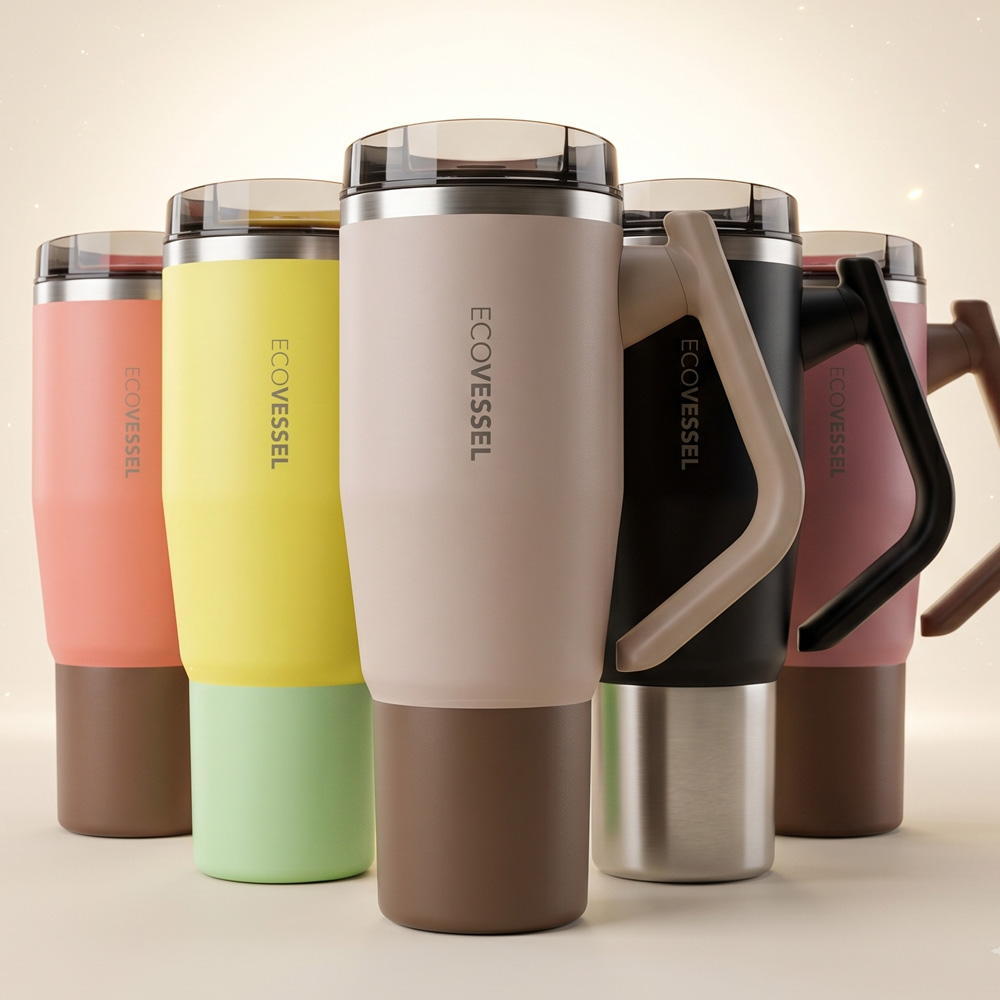 에코베슬 피벗 1200ml 대용량 스윙핸들 보온보냉 텀블러