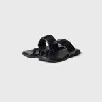 셔터 shirter WRINKLE LEATHER SLIPPERS (BLACK)