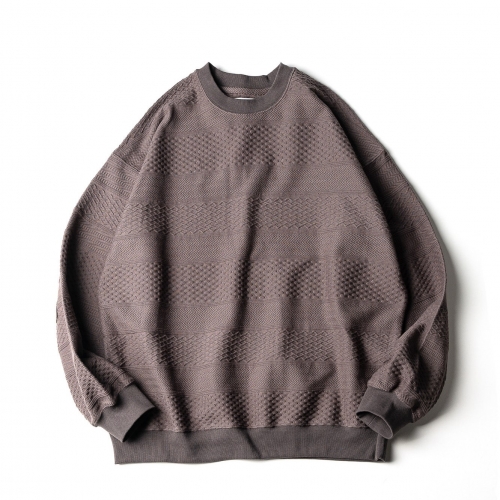 COTTON WEAVE CREWNECK KNIT (brown)