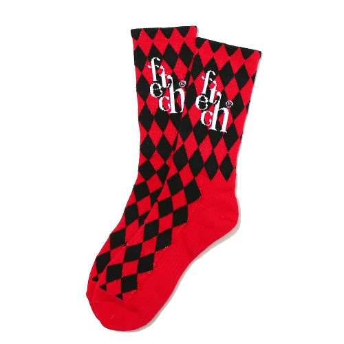 페치 펫치 페치선데이 fetch sunday CHECKER SOCKS RED