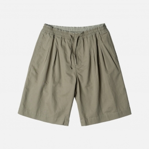 러프사이드 rough side  Easy Pleat Shorts Mud