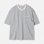 러프사이드 rough side  Stripe Half Sleeve Reverse Navy