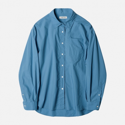 Women 러프사이드 rough side  W Silky Washed Shirt Blue