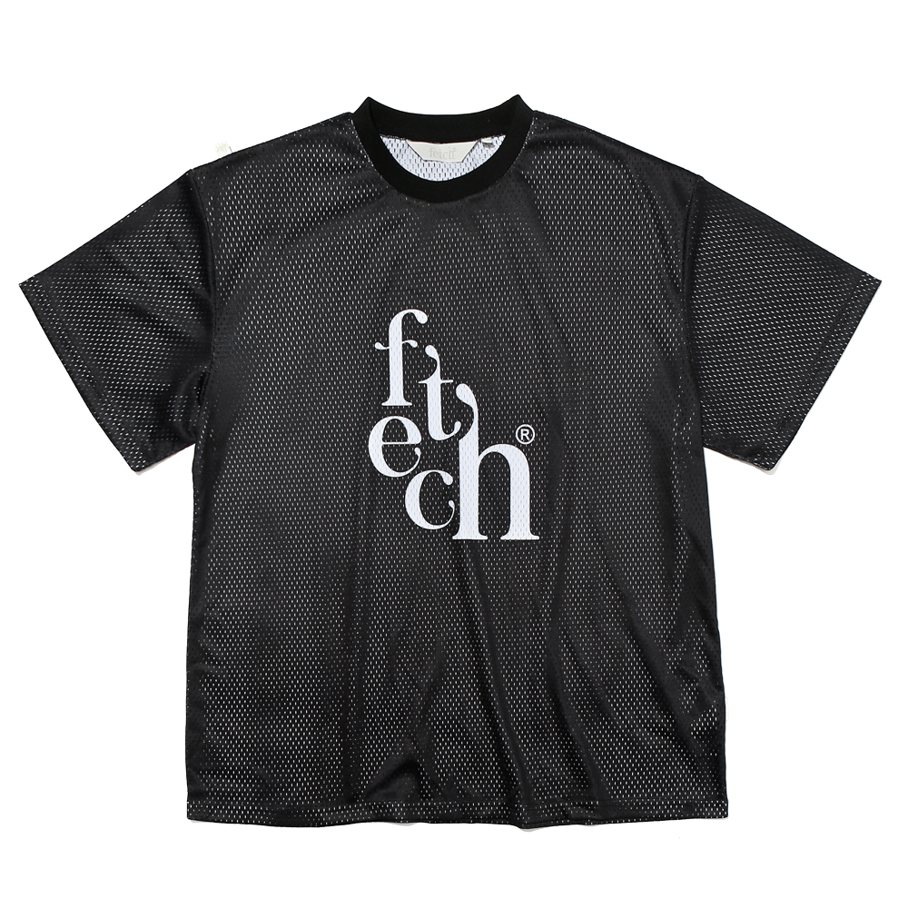 페치 펫치 페치선데이 fetch sunday FETCH MESH LOGO T-SHIRT BLACK