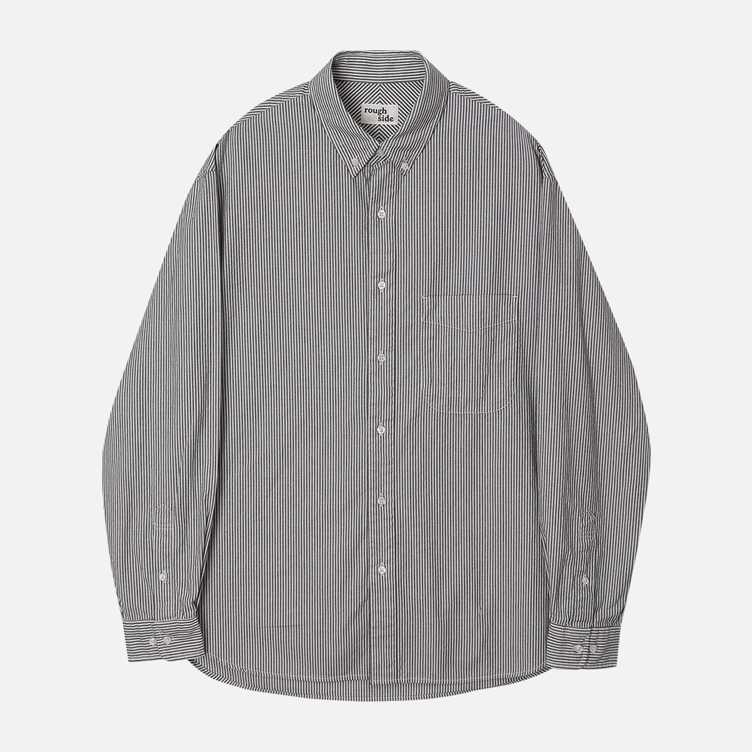 러프사이드 rough side Shirring Shirt Oxford ST Charcoal ST