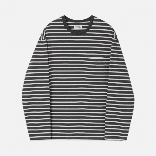 러프사이드 rough side Stripe Long Sleeve Charcoal