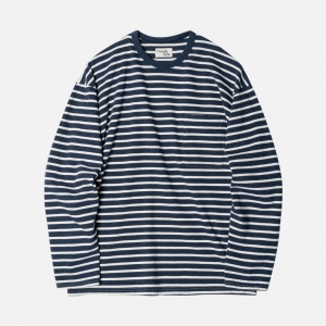 러프사이드 rough side Stripe Long Sleeve Navy