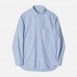 러프사이드 rough side Shirring Shirt Oxford Sky Blue