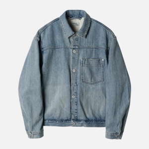 러프사이드 rough side Drape Denim Jacket Bleach