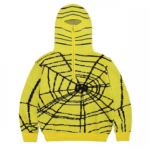 페치 펫치 페치선데이 fetch sunday SPIDER WEB HOODIE KNIT YELLOW