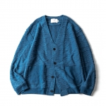 아워셀브스 ourselves FINE WOOL PATTERNED CARDIGAN (vintage blue)