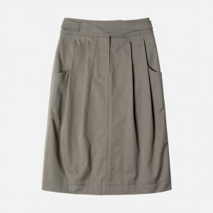 Women 러프사이드 rough side  W Blend 2Tuck Skirt Mud