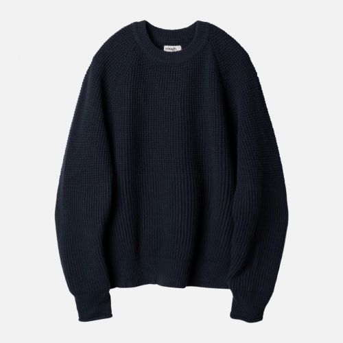 러프사이드 rough side  Fisherman Knit Dark Navy