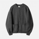 러프사이드 rough side Crewneck Fine Cardigan Charcoal