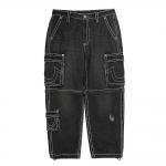 페치 페치선데이 fetch sunday FETCH® X TRUE RELIGION® SEPARATE DENIM CARGO PANTS BLACK