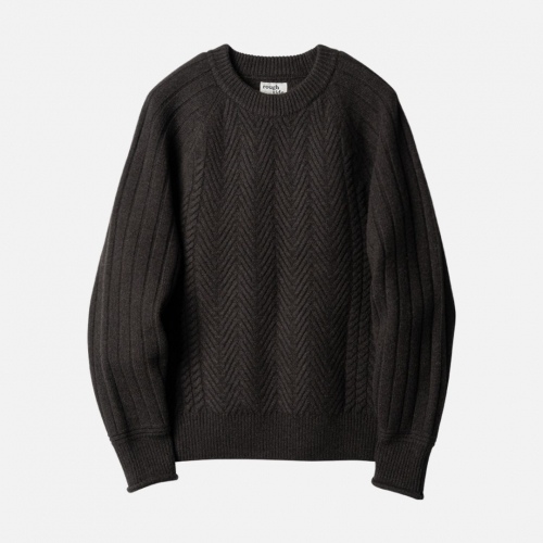 러프사이드 rough side Aran Sweater Bark