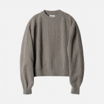 Women 러프사이드 rough side Classic Crewneck Knit Oatmeal