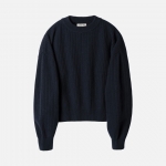 Women 러프사이드 rough side Classic Crewneck Knit Dark Navy