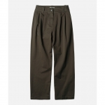 Women 러프사이드 rough side Pin Tuck Pants Dark Umber