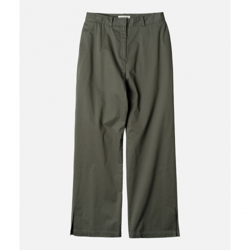 Women 러프사이드 rough side Bootscut Slit Pants Olive