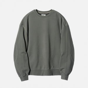 러프사이드 rough side Oversized Sweat Shirt Olive Grey