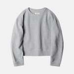 Women 러프사이드 rough side W Crewneck Cropped Shirt Gray