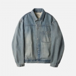 러프사이드 rough side Drape Denim Jacket Bleach