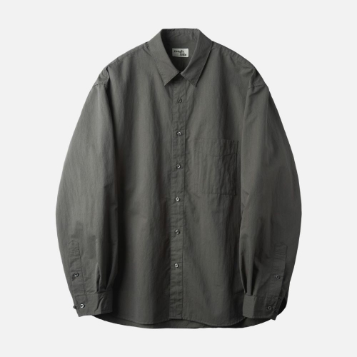 러프사이드 rough side Washed Nylon Shirt Charcoal