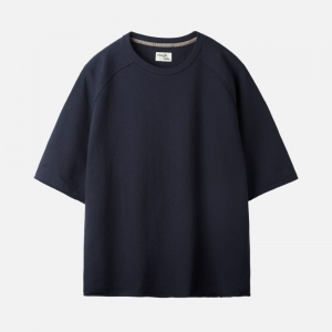 러프사이드 rough side   Cut Out Half Sweat Navy