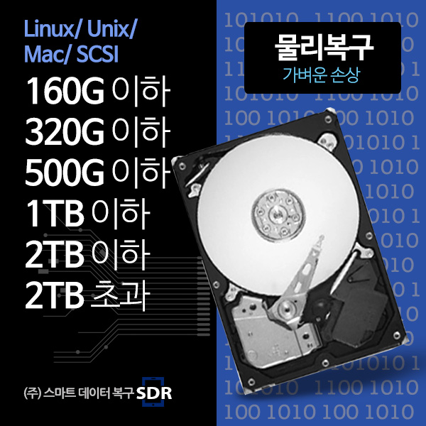 [물리복구] 하드디스크 복구비용 Linux/ Unix/ Mac/ SCSI/IDE - 가벼운손상