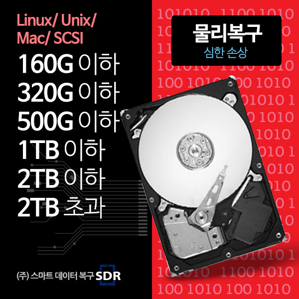 [물리복구] 하드디스크 복구비용 Linux/ Unix/ Mac/ SCSI/IDE - 심한손상