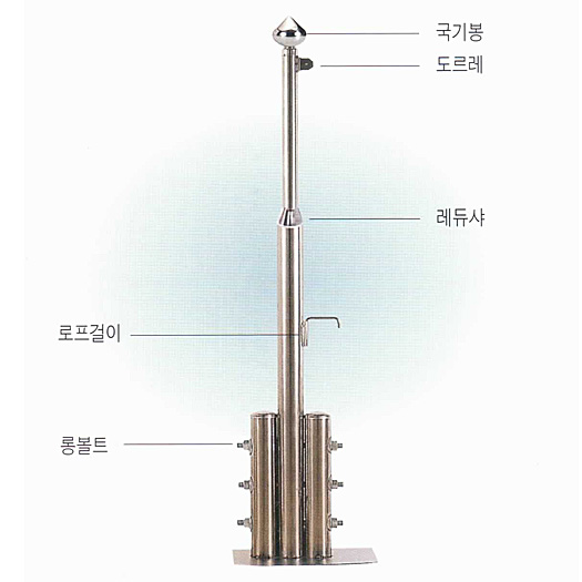 국기게양대  보강대 매립타입 중소형 가정용 4M