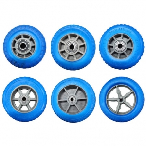 우레탄 발포바퀴 손수레 리어카 구르마 핸드카 청색 베어링 바퀴