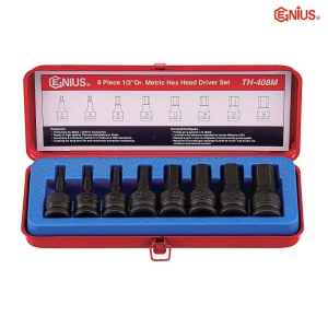 지니어스 임팩트 육각비트 소켓 세트 육각렌치 복스알 1/2 mm 인치 8pcs