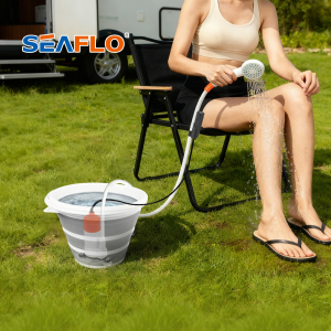 휴대용 캠핑 샤워기 USB 충전식 전동 펌프 물통 세트 야외 간이 세척