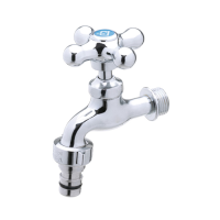 국산 수도 꼭지 원터치 커플링 십자 수전 발코니 밸브