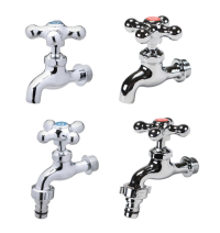 국산 수도 꼭지 원터치 커플링 십자 수전 발코니 밸브