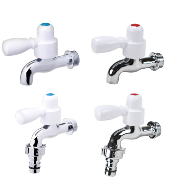 국산 수도 꼭지 원터치 커플링 원스톱 수전 발코니 밸브