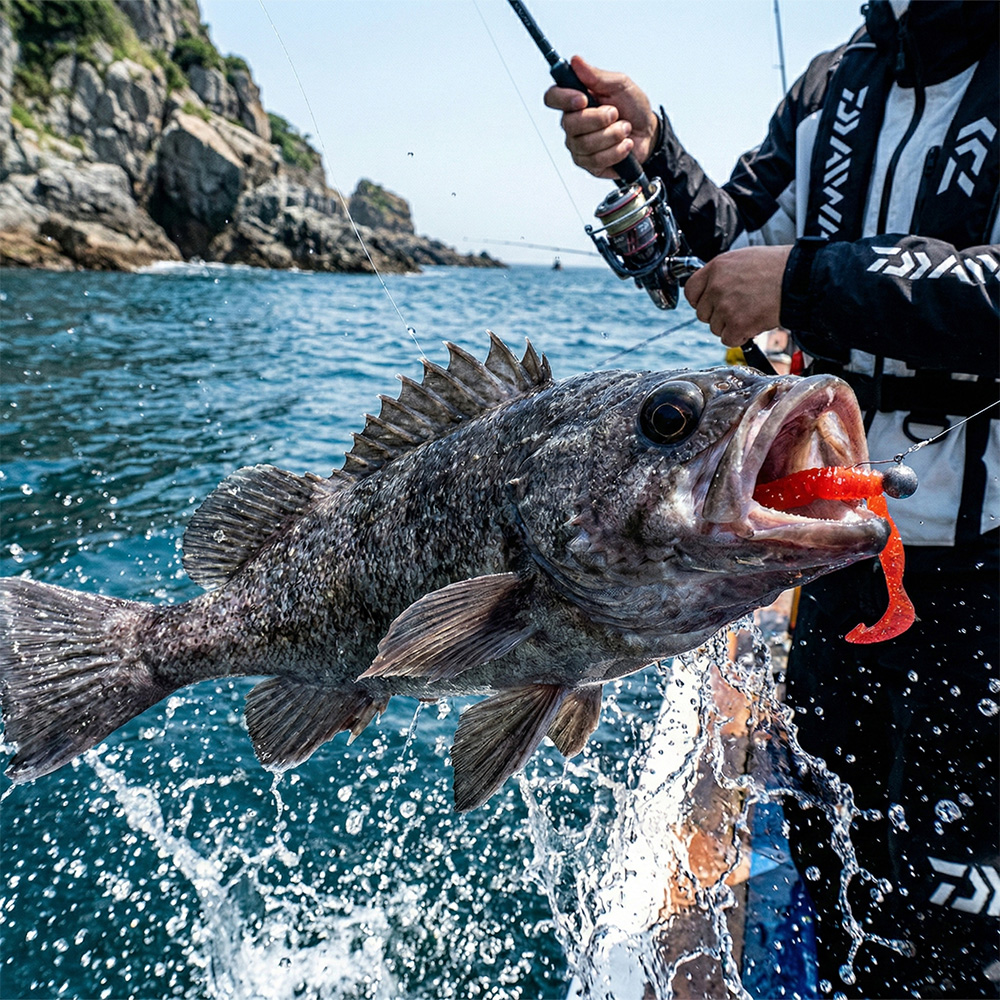다미끼 와우그럽 그럽웜 농어 광어 우럭 볼락 배스 웜 76mm 3인치