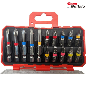 드라이버 비트 세트 15종 전동드릴 육각렌치 일자 별비트 얇은 정밀 십자비트
