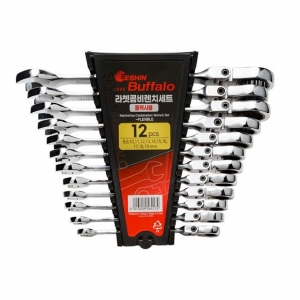 플렉시블 라쳇콤비렌치 세트 자동 깔깔이 스패너 기어 라쳇 렌치 12pcs