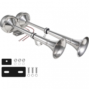 스텐 더블 전자 혼 보트 트럭 쌍혼 트럼펫 기적 경적 나팔 크락션 12V