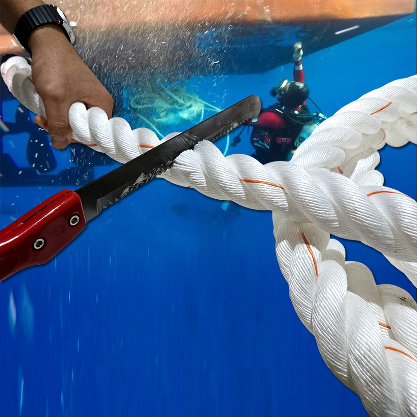 로프 절단 컷터 정글도 톱니형 잠수 다이버 나이프 로프칼 캠핑 수중작업