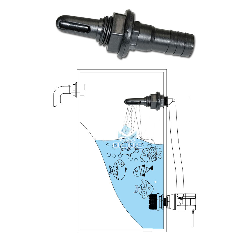 라이브웰 에어레이터 스프레이 헤드 브로와 보트 어창 기포기 물 순환 산소공급